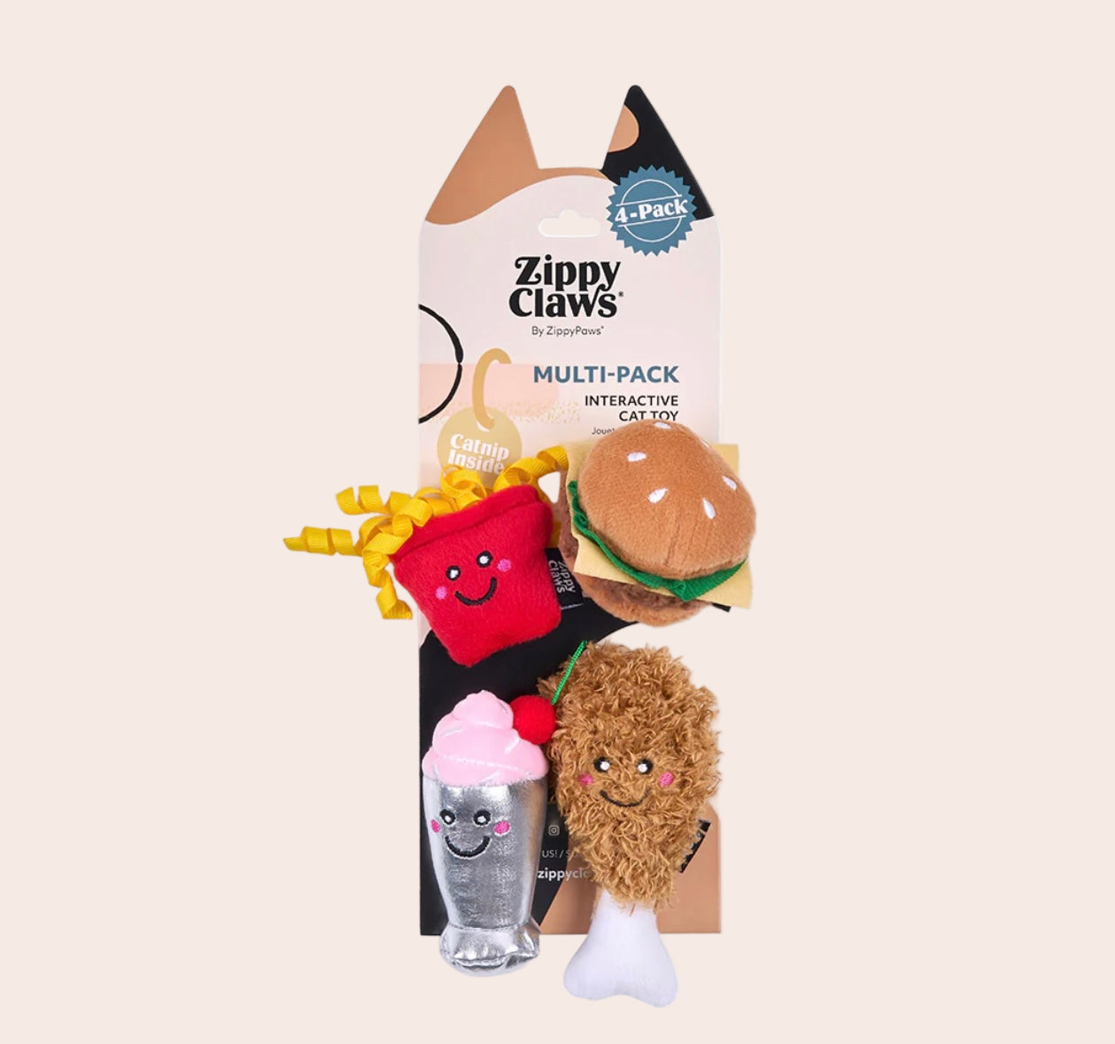 Zippy Claws Nomnomz 4 pack FAST FOOD