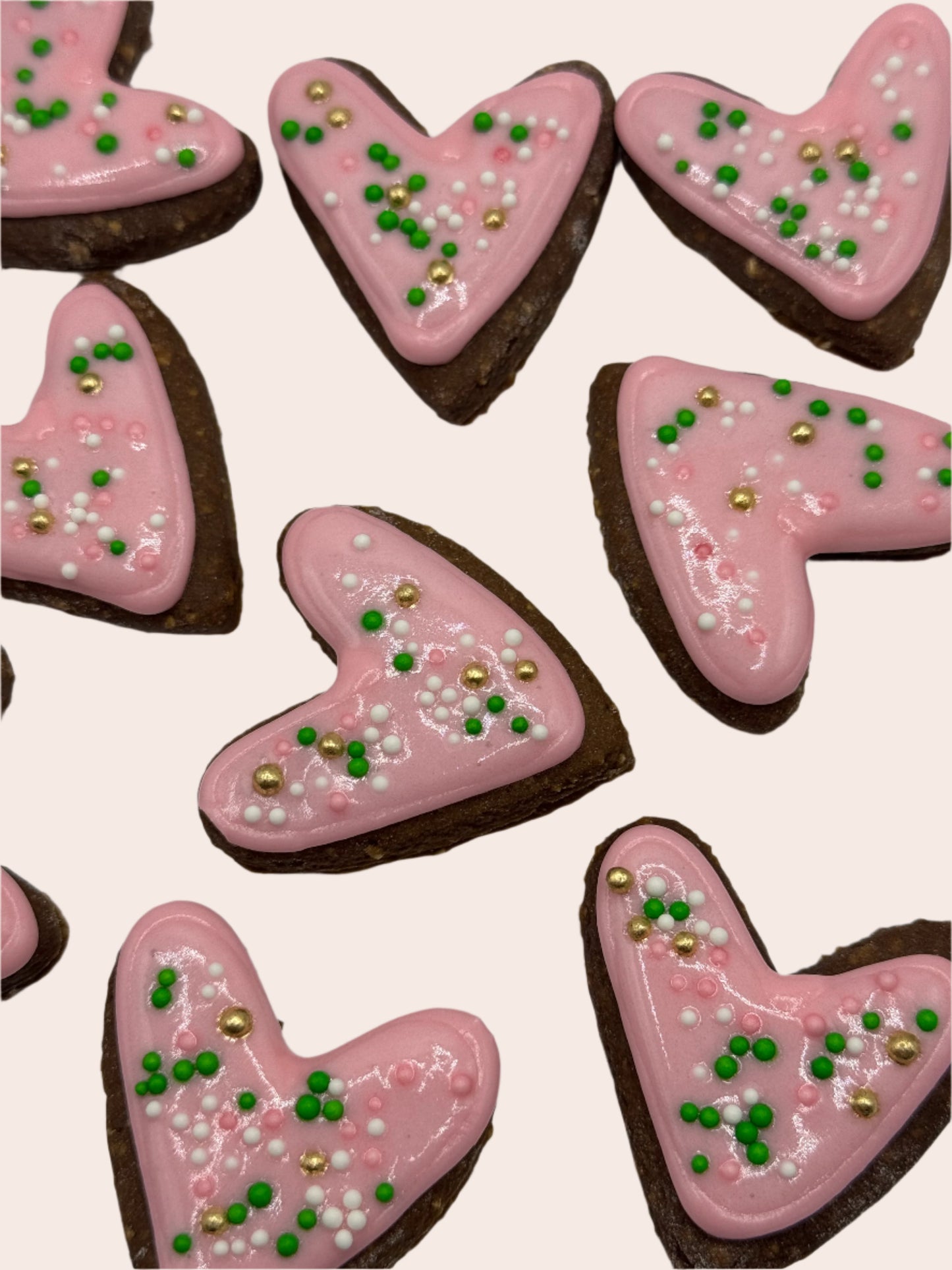 Treat sized iced heart Horse Cookies