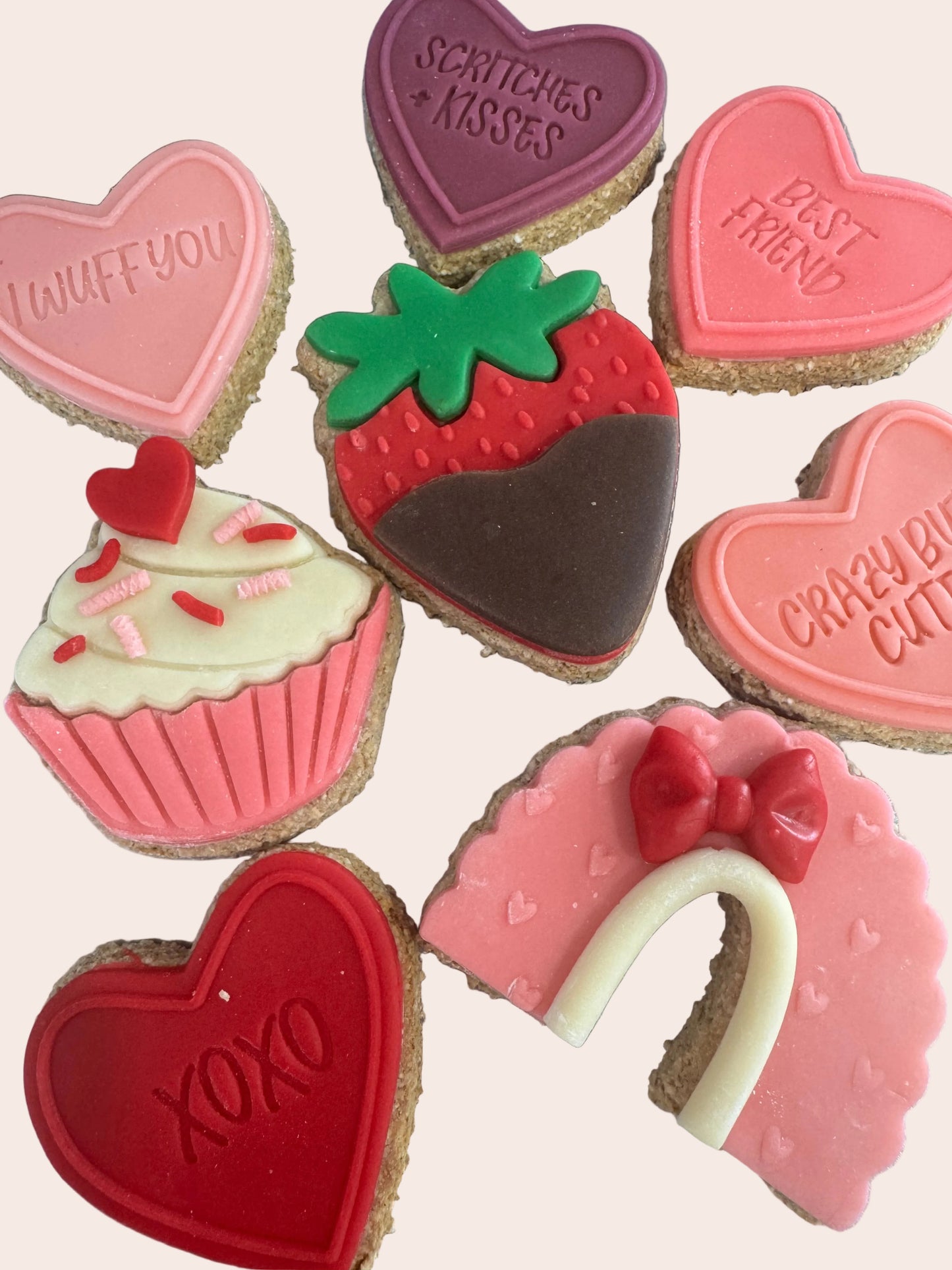 Valentines Fondant oat Cookies